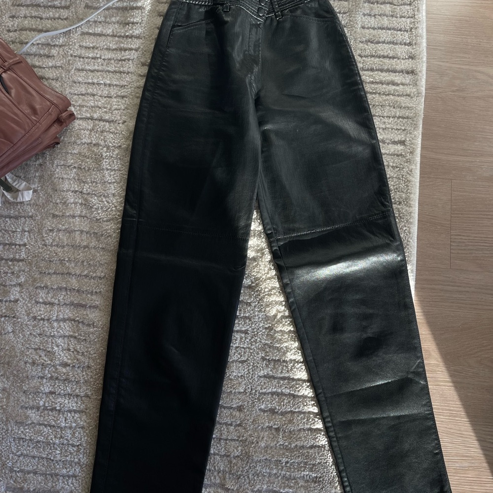 Wilfred Black Leather Pants